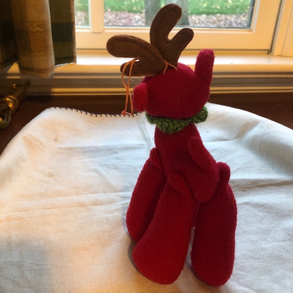 Reindeer Stuffed Christmas Ornament  5.5" by 5.5" - Picture 2 of 2